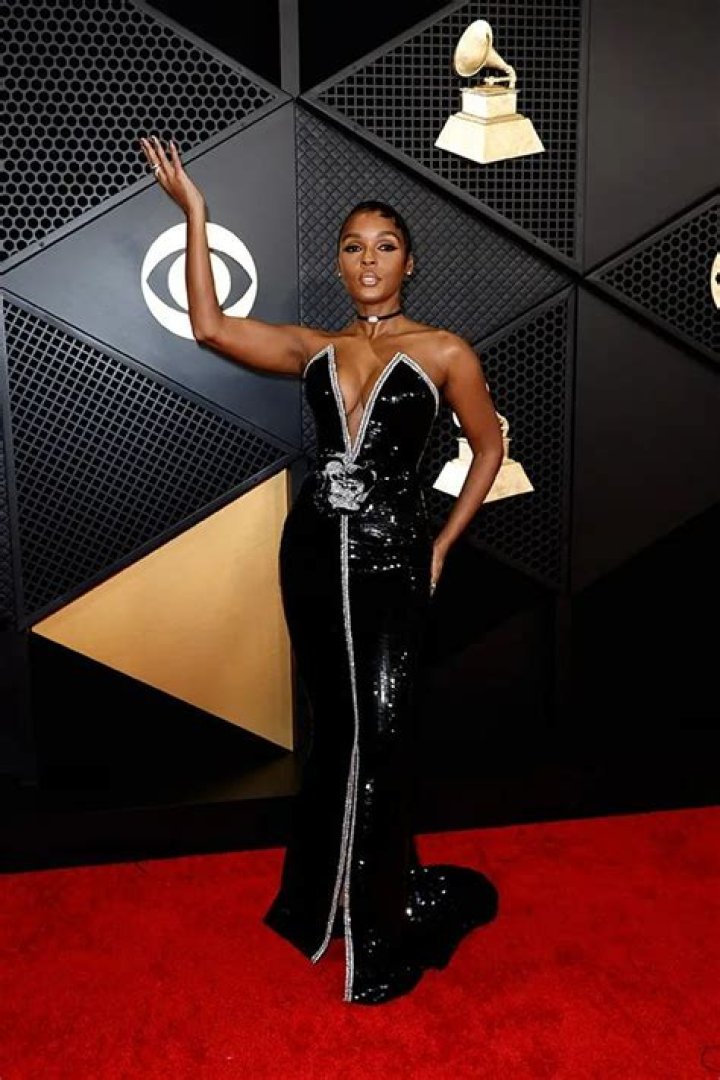 Janelle Monae Sizzles in Plunging Black Sequined Gown at the 2024 Grammy Awards: Photos