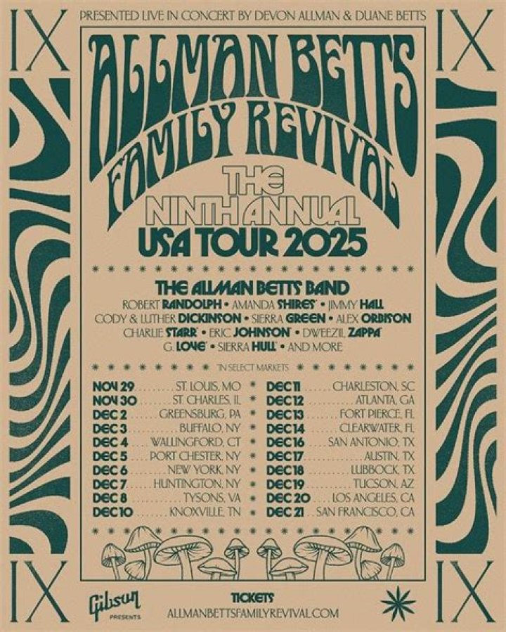 The Allman Betts Family Revival Tour Announces All-Star Lineup And 2023 Dates